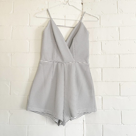 Tiger Mist Pants - TIGERMIST Rise of Dawn Boutique Micro Dots White Black Romper Small S